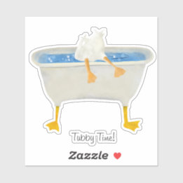 Tubby Time! Duck bottoms up in a web footed tub 