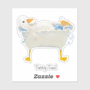 Tubby Time! Duck relaxing in a web footed tub 