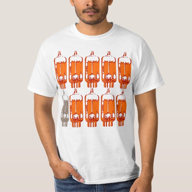 Tube Amplifier valves electric guitar rock music T-Shirt (Front)