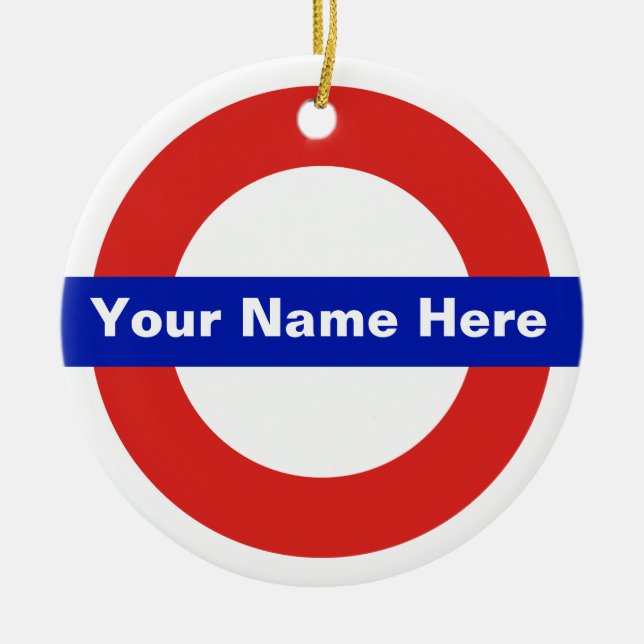 Tube Name Ceramic Tree Decoration (Front)