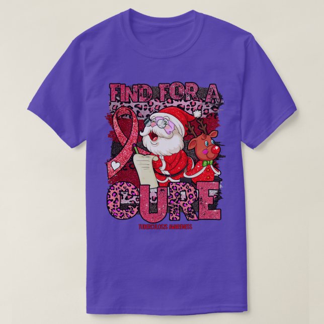 Tuberculosis Awareness leopard christmas cure sant T-Shirt (Design Front)