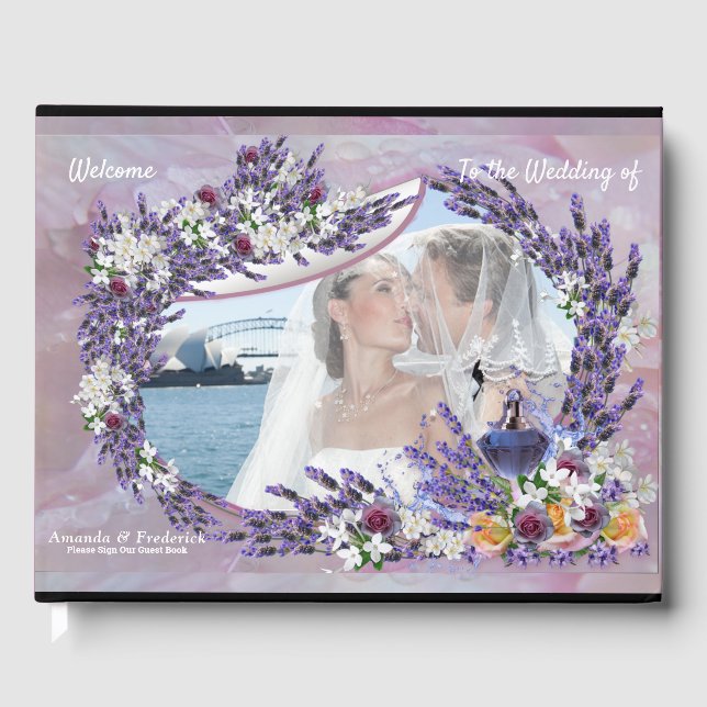 Tuberose & Lavender Blooms Guest Book (Front)