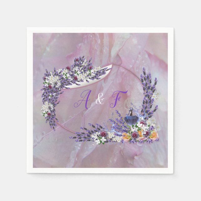 Tuberose & Lavender Blooms Napkin (Front)