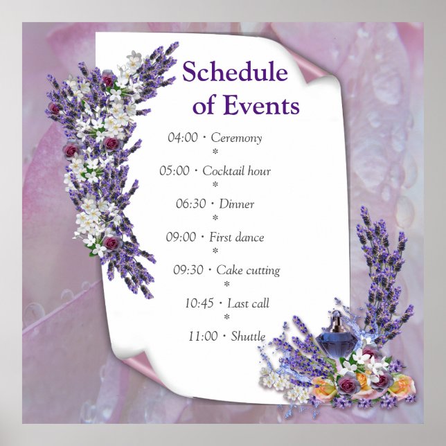 Tuberose & Lavender Blooms Poster (Front)