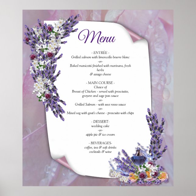 Tuberose & Lavender Blooms Poster (Front)