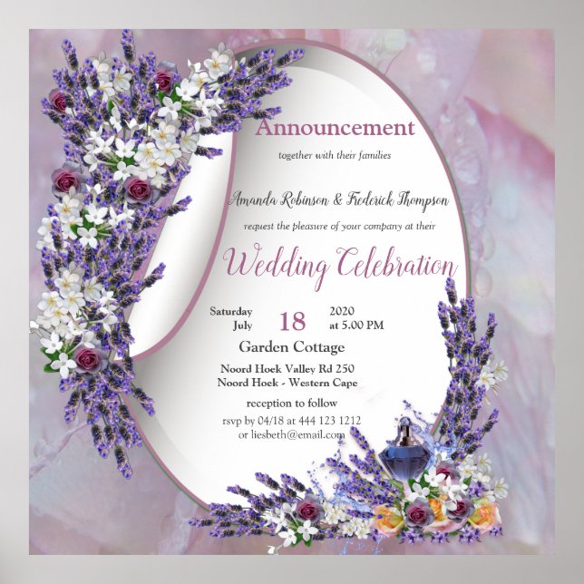 Tuberose & Lavender Blooms Poster (Front)