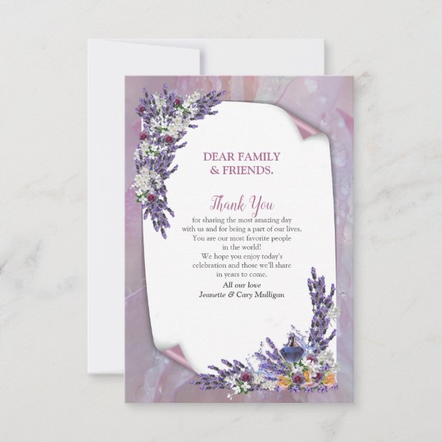 Tuberose & Lavender Blooms Thank You Card (Front)