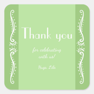Tuberose Leaves Personalized Name Party Stickers