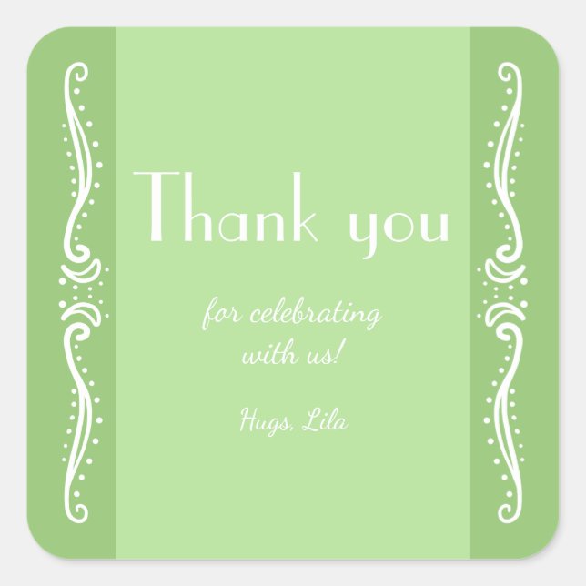 Tuberose Leaves Personalized Party Stickers (Front)