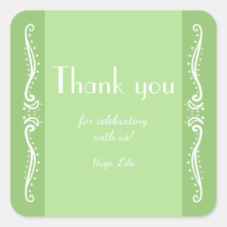 Tuberose Leaves Personalized Party Stickers