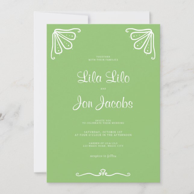 Tuberose Personalized Wedding Invitation (Front)