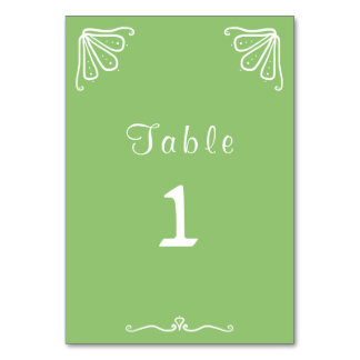 Tuberose Personalized Wedding Table Number Card