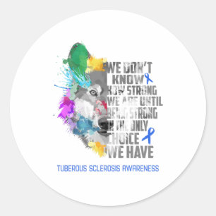Tuberous Sclerosis Awareness Ribbon Support Gifts Classic Round Sticker