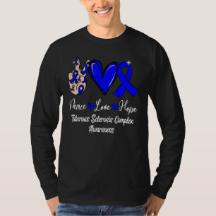 Tuberous Sclerosis Complex TSC Peace Love Hope Blu T-Shirt