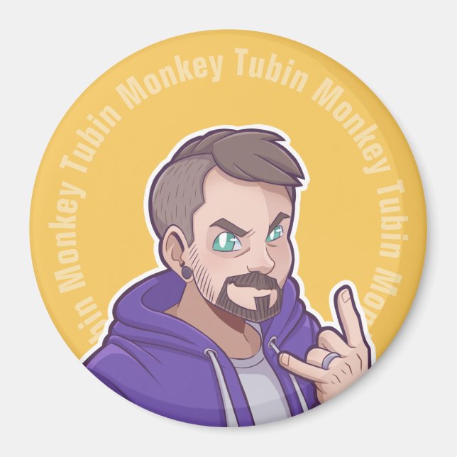 Tubin Monkey Hoodie Logo Magnet (Front)