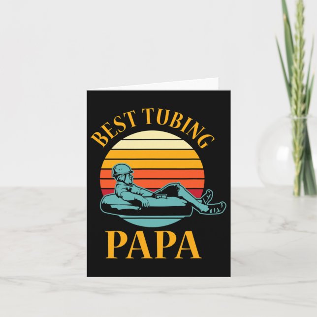 Tubing Papa River Tube Boat Water Snow Lake Tubes  Card (Front)