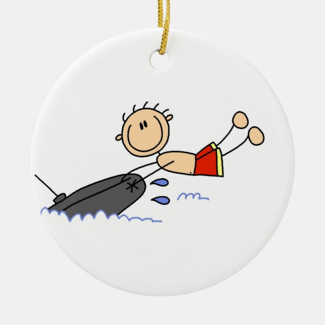Tubing Stick Figure Ceramic Tree Decoration (Front)