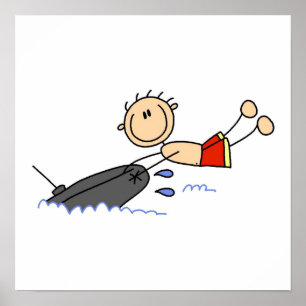 Tubing Stick Figure Poster