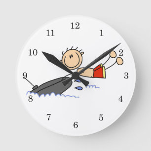Tubing Stick Figure Round Clock