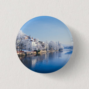 Tübingen, Germany after snowfall 3 Cm Round Badge