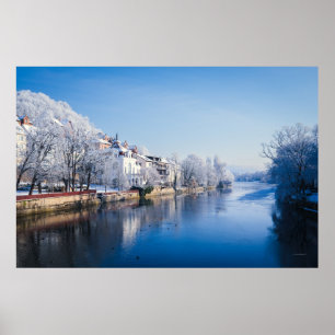 Tübingen, Germany after snowfall Poster