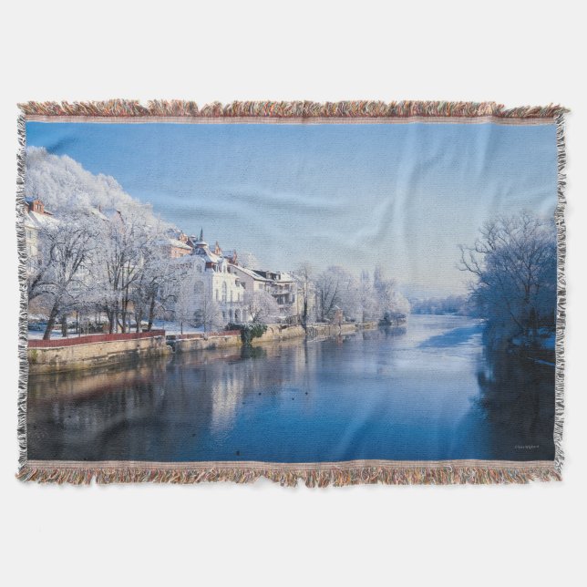 Tübingen, Germany after snowfall Throw Blanket (Front)