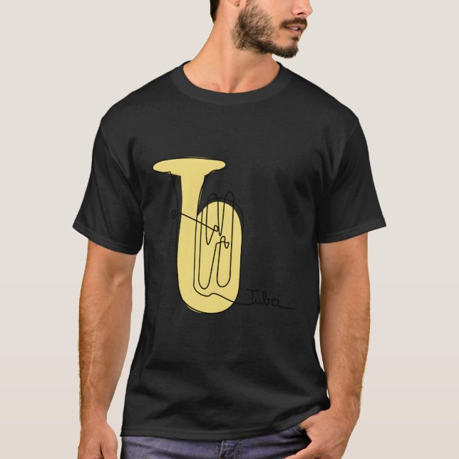 Tubist Brass Music One-Line Tuba T-Shirt (Front)