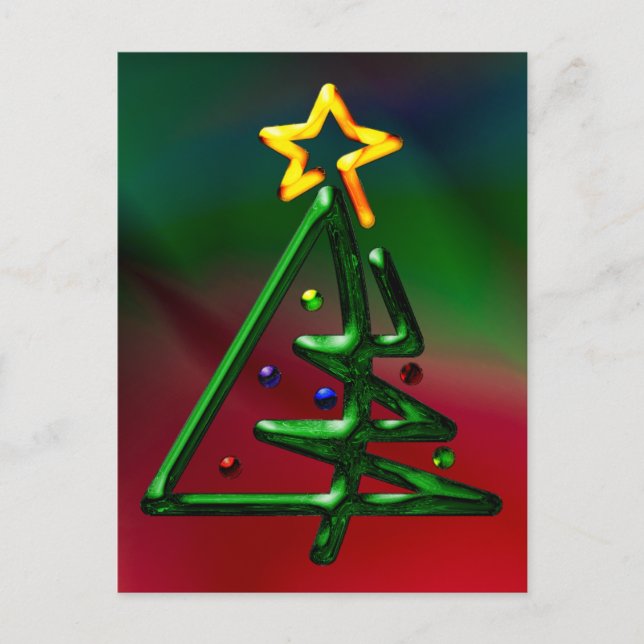Tubular Chrome Christmas Tree Holiday Postcard (Front)
