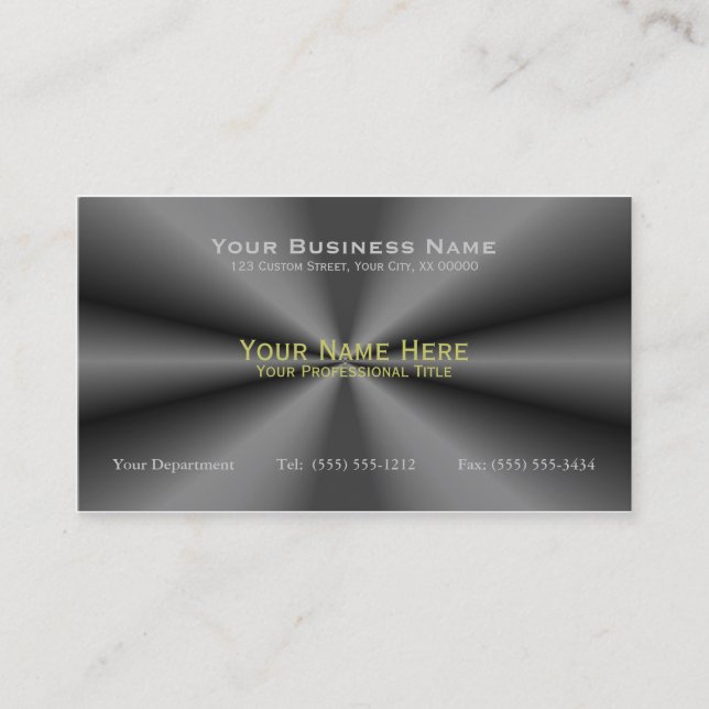 Tuck and Roll Charcoal Steel Business Card (Front)