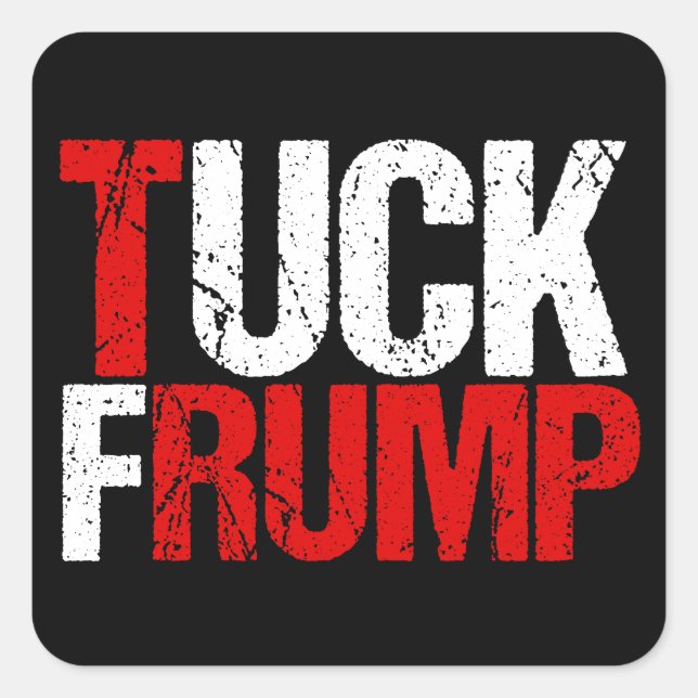 Tuck Frump Funny Anti Donald Trump Square Sticker (Front)