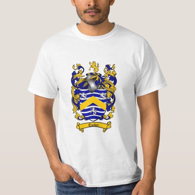Tucker Family Crest - Tucker Coat of Arms T-Shirt (Front)