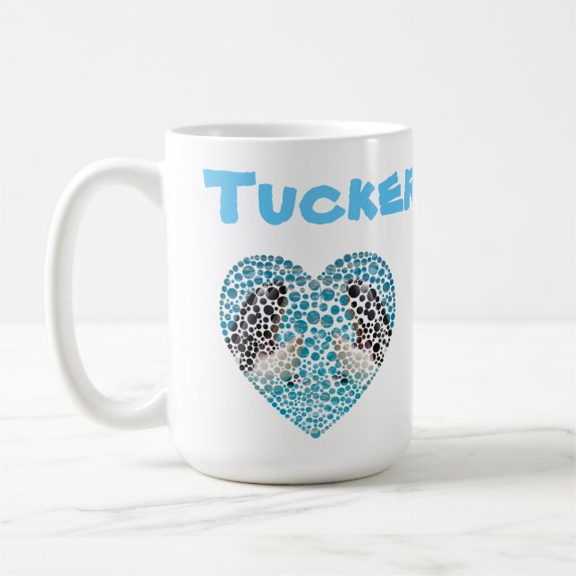 Tucker Name With Orcas, Coffee Mug (Left)