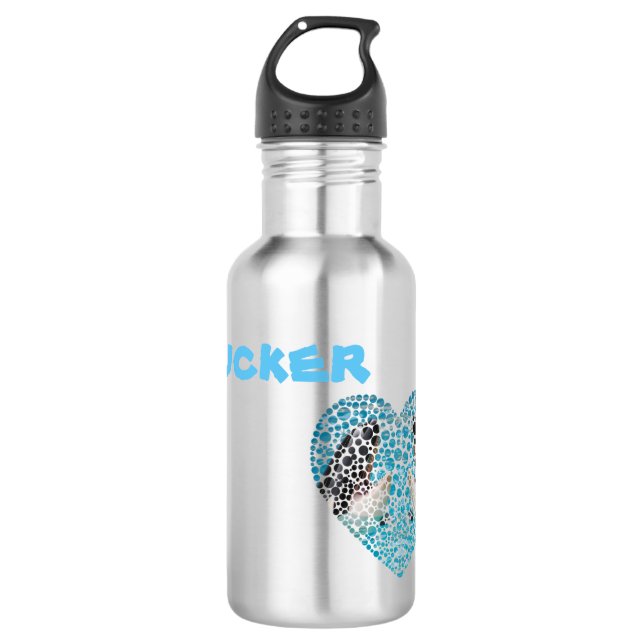 Tucker Name With Orcas, Water Bottle (Front)
