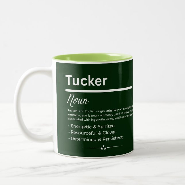 Tucker Personalized Name Two-Tone Coffee Mug (Left)