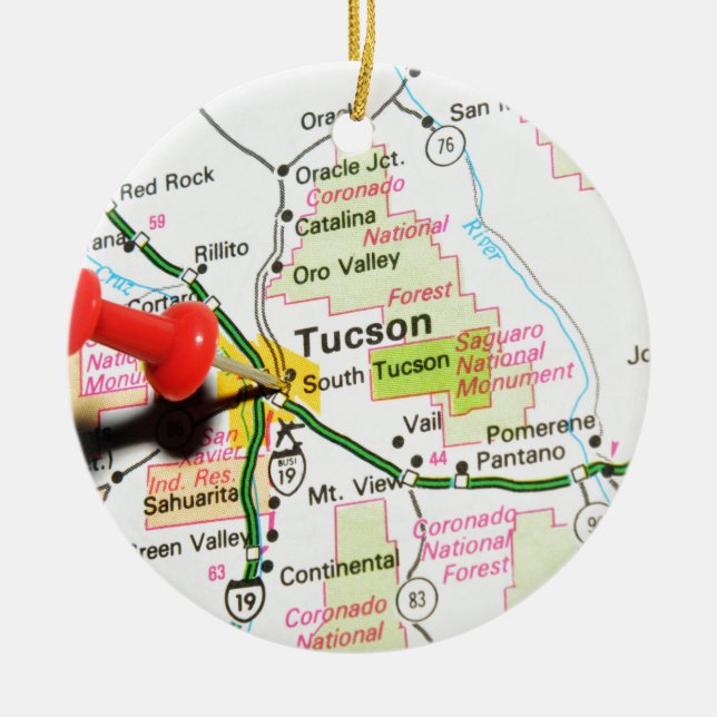 Tucson, Arizona Ceramic Tree Decoration (Front)