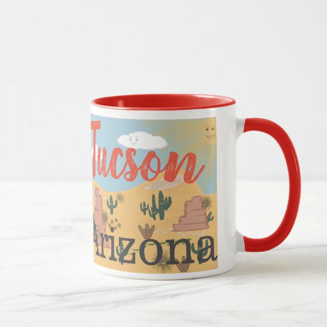 Tucson Arizona Desert Illustration Mug (Right)