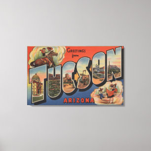 Tucson, Arizona - Large Letter Scenes Canvas Print
