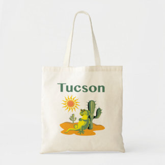 Tucson Arizona Lizard under Saguaro Tote Bag