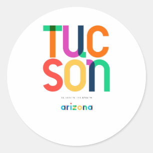 Tucson Arizona Mid Century, Pop Art, Classic Round Sticker