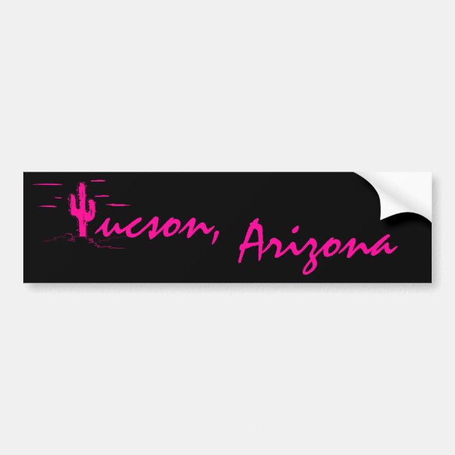 Tucson Arizona Neon Desert Nights Saguaro Cactus Bumper Sticker (Front)