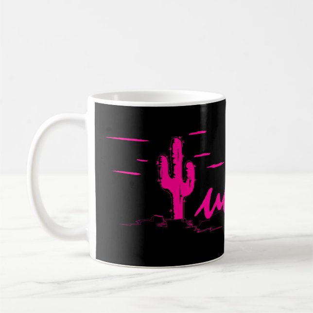 Tucson Arizona Neon Desert Nights Saguaro Cactus Coffee Mug (Left)