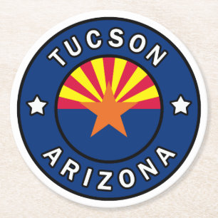 Tucson Arizona Round Paper Coaster