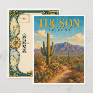 Tucson Arizona Saguaro Cactus GeoSaga Postcard