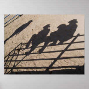Tucson, Arizona: Shadows of Rodeo competitors Poster