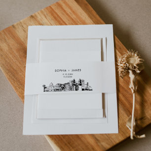 Tucson Arizona Skyline Belly Band, 2"x11.5" Invitation Belly Band
