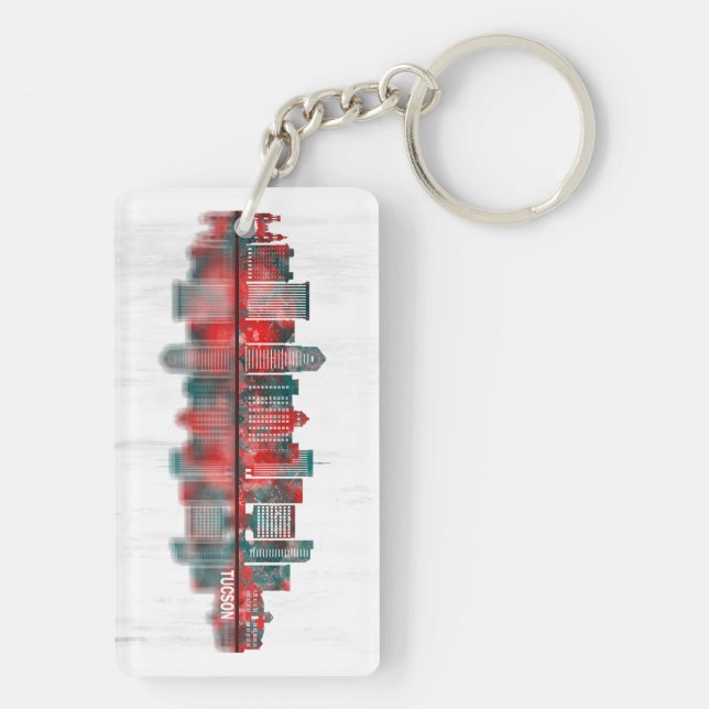 Tucson Arizona Skyline Key Ring (Back)