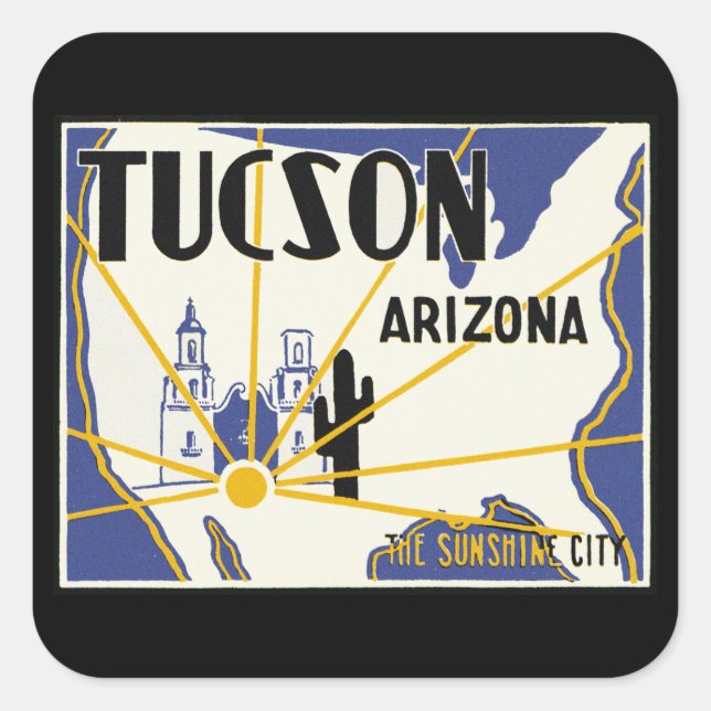Tucson Arizona Square Sticker (Front)