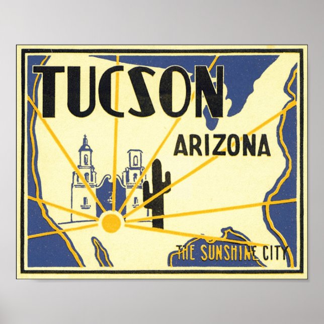 Tucson, Arizona The Sunshine City Poster (Front)