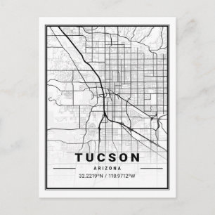 Tucson Arizona USA Travel City Map Postcard