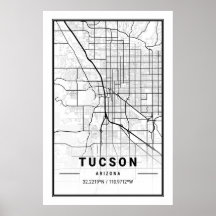 Tucson Arizona USA Travel City Map
